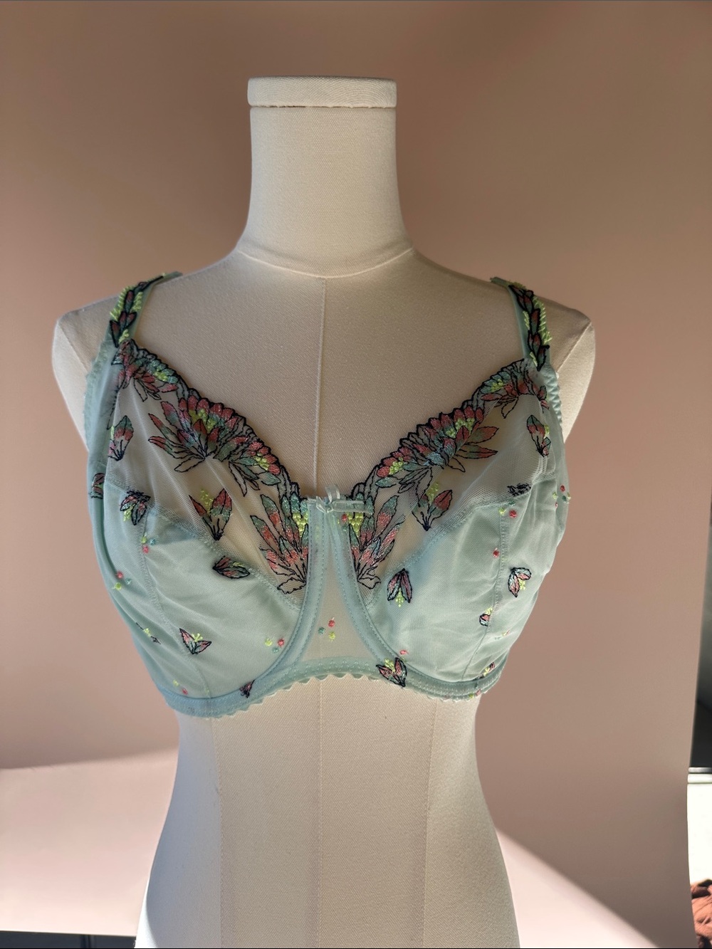Prima Donna Pastel Blue Embroidered Underwire Bra 32G